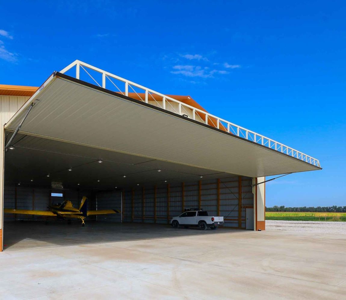 First hangar new airport 70' x 18' PLift door NE post PS resized for website (10)